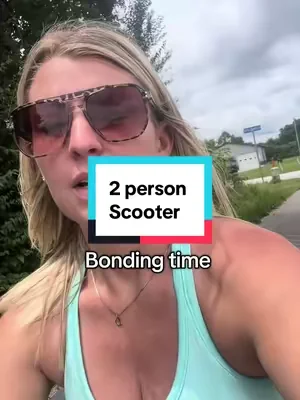 How cool is this scooter?! We use it all the time and the charge stays forever #scooter #twopersonscooter #tiktokshopcreatorpicks #dealsforyoudays #summerwins 