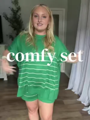 Hides my stomach so good! #set #loungeset #dealsforyoudays #tiktokshopcreatorpicks 