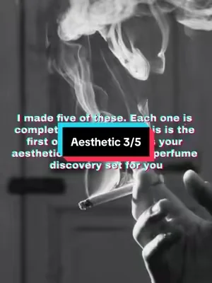 I made five of these. Each one is  completely different. If this is the  first one you see, this is your  aesthetic and I linked the perfume  discovery set for you: The Smoke Box is an alluring curated collection of smoky, woody, and highly sensual scents perfectly suited for the rabble rouser, provocateur and reckless lover. Discover this set of five samples, designed for layering. Find your signature scent. POLTERGEIST: Juniper, Champaca, Wormwood, Frankincense, Galbanum, Birch Tar SMUDGE: Cedar, Frankincense, Clary Sage, Labdanum, Tonka Bean, Patchouli MIDNIGHT TOKER: Tobacco, Singed Vanilla, Sweet Clove Smoke, Birch Tar DIRTY VANILLA: Cedar, Coriander, Vanilla, Sandalwood, Patchouli DIRTY HINOKI: Lemon, Thyme, Hinoki, Cypress, Balsam, Frankincense #perfumetok #midnighttoker #dealsforyoudays #perfumetiktok #dfyd