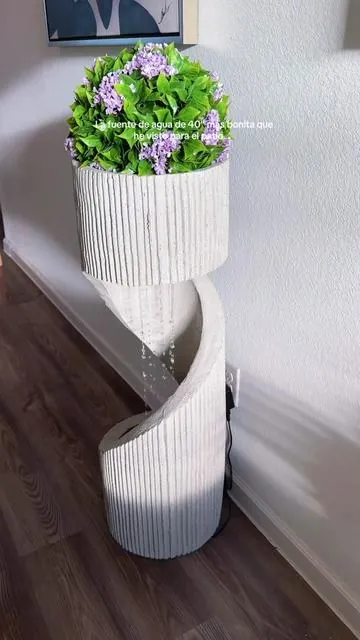 Demasiado hermosa esta fuente #waterfountain #patiodecor #tiktokshopcreatorpicks #Summervibes #DealsforYouDays . . . . . . . . .  SOLVYA Modern Spiral Column Waterfall Fountain with LED for Garden Patio Decor water fountain, outdoor water fountain, garden fountain, patio fountain, solar water fountain, fountain for garden, water feature, outdoor fountain, fuente de agua, fuente para jardín, fuente para patio, cascada decorativa, fuente decorativa, decoración de jardín, decoración para patio, fuente con luz LED, fuente moderna, decoración exterior, fuente de agua exterior, jardín moderno