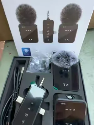 3 in 1 Microphone for iPhone/Android/Camera, 2-Pack Wireless Lavalier MicrophoneWireless Lavalier Microphone, 328tt Transmission, 18H Battery Life, Mini #Microphone for Record Interview, #Vlogs #youtube , Tiktok #smartphone #Audio 