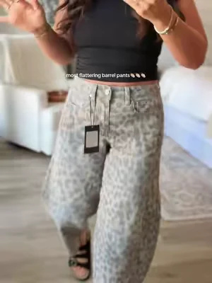 Leopard barrel pants @Wild Oak Boutique #barrelpants #leopardpants #wildoakboutique 