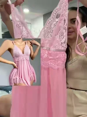 Women's Elegant Sleepwear Set, Nightdress Pj, Loungewear, Underwear, Womenswear, Lightweight Knit Fabric, Soft Touch, Semi-Transparent, Classic Bow Design, Sleeveless, Spaghetti Strap, Fit, All Seasons, Elegance, Fitted, Lady##pijama##women##dealsforyoudays