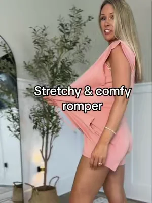 This romper is soft, stretchy, comfortable and makes the perfect easy summer outfit ✨#romper #casualoutfits #summeroutfits #comfyoutfit #romperoutfit @Grecerelle 