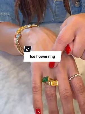 Replying to @Nancy🌻 Elegant and stylish this rectangle 4 carat ice flower ring will be your new statement piece !! you choose your finish ! #eastwestring #summervibes #tiktokshopcreatorpicks #iceflowerring #dealsforyoudays  @Prome Jewelry 