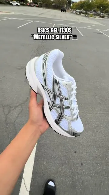 Asics gel white metallic silver😍😍 #asics #asicsgel #comfyshoes #gymshoes #asicsshoes 