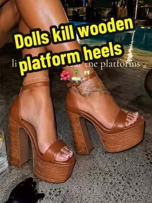 bc what even is a kitten heel? #SummerFashion #outfitinspo #highheels #platformheels #dealsforyoudays dolls kill wooden platform heels WOW