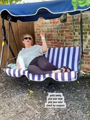 Loving this outdoor patio swing from @Aosom LLC for my backyard #SummerVibes #dealsforyoudays #patiofurniture #patioswing #outdoorfurniture 