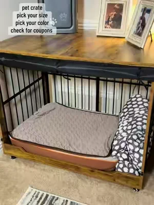 Love that it’s not just a dog crate, but pretty furniture too! @Zzw Furniture Store #SummerVibes #dealsforyoudays #dogcrate #petbed #petfurniture 