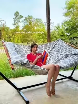 two person hammock deal comes with a metal stand  #patioseason  #hammock 