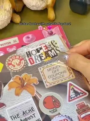 🎀🪄The cutest A5 sticker books without no white borders ruining the aesthetic!! #stickers #stickerbook #junkjournal #stickerbooks #junkjournaling