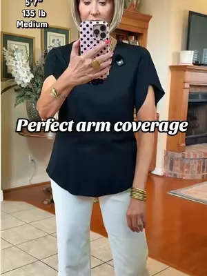 If you need arm coverage, but still want to stay cool grab this while it is still available! #tshirt #shirt #blouse #SummerWins #tiktokshopcreatorpicks 