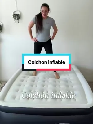 Colchón de aire inflable con Bomba de alta capacidad incorporada, doble altura, fondo antideslizante, capacidad de peso de 660 libras, comodidad portatil para el hogar, camping #dealsforyoudays #summerwins #colchoninflable #airmattress #parati