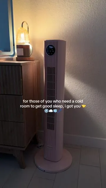 this fan is aesthetic AND effective #dealsforyoudays #summerwins #towerfan #bedroomfan #sleephacks 