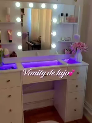 Vanity de lujo con 9 gavetaros... #vanity #vanitymakeup #vanitydesk #tiktokshopcreatorpicks #dealsforyoudays 