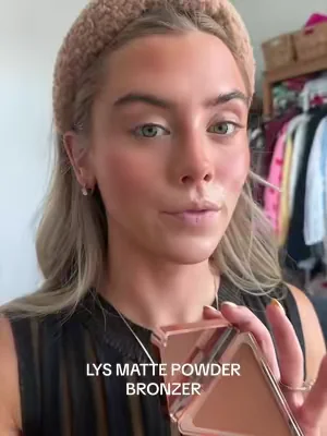 typically a glowy makeup girl but this matte powder bronzer is really stunning it has a bronzed sun kissed finish to it and it blends really easily on the skin too and pro hack always use your bronzer on the eyes as eyeshadow too  #powderbronzer #lysbronzer #dealsforyoudays #mattepowderbronzer #bronzertutorial @LYS Beauty 