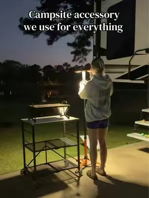 When I bought this light I genuinely didn’t think we would use it as often as we do.  It’s perfect for a little extra light while hanging at the campsite, cooking at night or fishing in the dark.  #rvlife #campinglife #campinggear #campingseason #summermusthave 