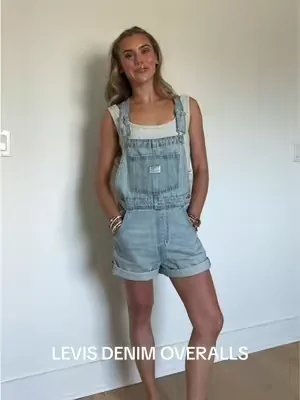 more summer outfit inspo and today we’re talking overalls specifically these Levi’s shortalls they are the classic light wash Levi’s denim and I love how the length can be “adjustable” with the rolling of the fabric 5’4/xs  #levisoveralls #overallsoutfits #shortoveralls #dealsforyoudays #overallsoutfit @Levi’s @Tillys 