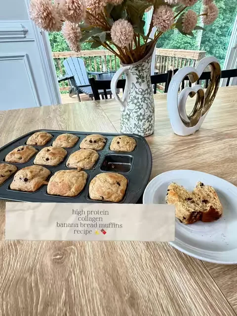 These are perfect post workout, for kids, or an any time snack!  3 mashed bananas 2 eggs 3/4 cup Greek yogurt 1/4 maple syrup 1 teaspoon vanilla Mix! 2 cups any flour  1 scoop FlavCity banana bread protein powder 2 teaspoons baking powder 1 teaspoon baking soda pinch of salt Dash of cinnamon Mix! Fold in chocolate chips Bake at 350 for 13 to 18 mins! 