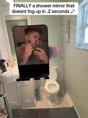 The shipping is free too! #showermirror #shower #foglessshowermirror 