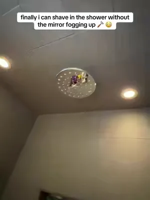 Shaving in the sink is too messy ##showermirror##shower##foglessshowermirror