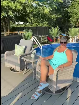Replying to @C Haynes I didn't expect this patio set with the 360 swivel chairs to be this comfortable! My favorite place to sit outside. #patiofurniture #patioset #patioswivelchair #outdoorfurniture #tiktokshopcreatorpicks 