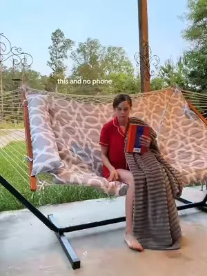 my new favorite spot🥹 #patioseason  #hammock 