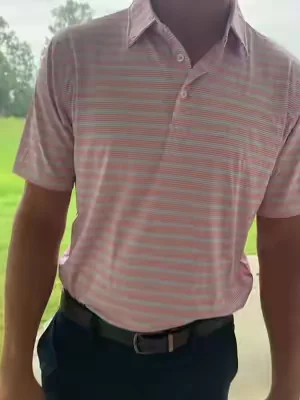these shirts are my husbands new go to- the material, the fit, everything is 10/10. #menspolo #golfshirt #mensfashion 