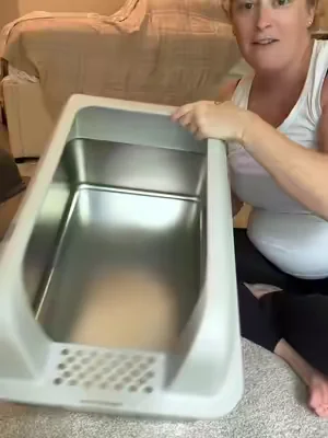 #stainlesssteellitterbox #catlitterbox #litterbox #catlitter 