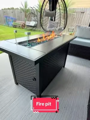 Steel Fire Pit, 45inch Outdoor Propane Fire Pit Table 50,000 BTU Rectangle Pit with Glass Tabletop and Waterproof Cover, Gas Fire Table for Garden,Patio, CSA Modern Safety @@Walsunny Furniture##firepit##Outdoors##paratiiiiiiiiiiiiiiiiiiiiiiiiiiiiiii##DealsForYouDays##paratiiiiiiiiiiiiiiiiiiiiiiiiiiiiiii
