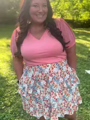 Obsessed with this outfit. Linking everything. Size 2x, normal size 18. #curvytiktok #curvyfashion #plussize #plussizefashion #skirtoutfits 