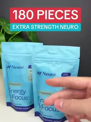 Every piece has 100mg of natural caffeine! #neurogumextrastrength 