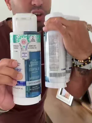 Enjuague bucal GuruNanda con tecnología de doble cámara para una limpieza profunda, aliento fresco y cuidado diario de la boca. Fórmula sin alcohol ni flúor, con aceites esenciales y pack de 3 botellas, incluye cepillo y raspadores de lengua. #EnjuagueBucal #AlientoFresco #CuidadoBucal #gurunanda #gurunandaproducts @Puneet Nanda bridge the gap @GuruNanda LLC @helen_glz 
