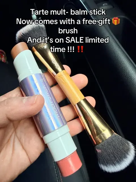 The NEW Tarte Multi Blush & Bronzer Stick is so creamy, pigmented, and blends in seconds! * It gives a natural sun-kissed glow, and the brush makes application even easier. Perfect for quick everyday makeup. Limited-time deal while it's available! #tarte #tartecosmetics #blush #bronzer #multistick