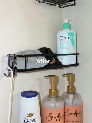 These easy install shower shelves are amazing…AND ON SALE😎