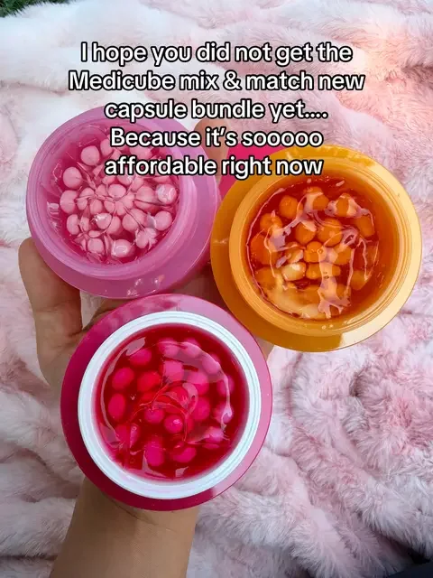 Uneven skin tone? This Medicube capsule cream set lets you mix & match for glow, radiance, and tone care. Features kojic acid turmeric, PDRN pink collagen, and TXA niacinamide capsule creams for a customizable Korean skincare routine. #medicube #koreanskincare #capsulecream  #dealsforyoudays #summeressentials 