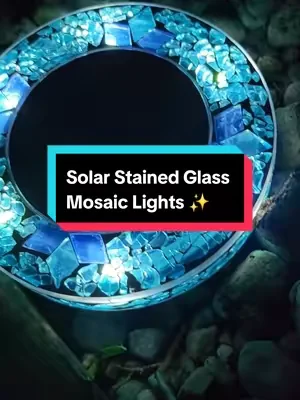 These solar stained glass lights are even better than I expected and even prettier in person! They transformed our walkway! 😍✨️ #solarlights #stainedglass #landscapelights #walkway 