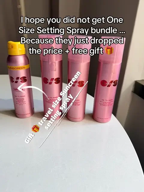 The One/Size beauty setting spray bundle is giving major value + You get multiple setting sprays in one set, including the full size, travel size, and Secure the Sweat - perfect for long days, makeup touch-ups, and keeping your glam looking fresh. #onesizebeauty #settingspray #makeupsettingspray #dealsforyoudays #summeressentials 