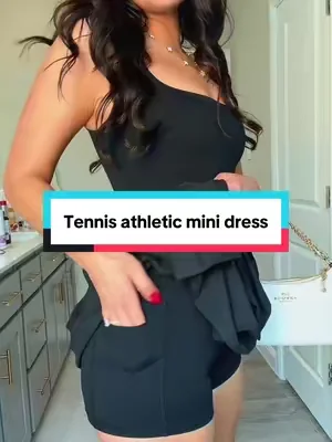 Every girl needs a little black mini tennis dress! 145 5’8 s #tennisdress #athleticdress #minidress #OOTD #dealsforyoudays @QINSEN 