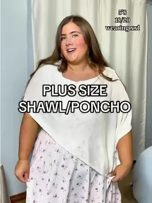 sooo lightweight + keeps you cool while keeping your arms covered 🤍 #plussizefashion #poncho #shawl #dealsforyoudays #summervibes 