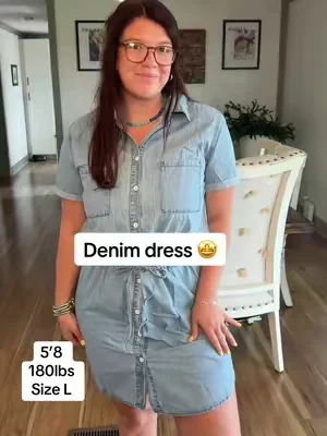 Cute little casual denim dress! #denim #denimdress #countryconcertoutfit #casualdress #summerdresses 