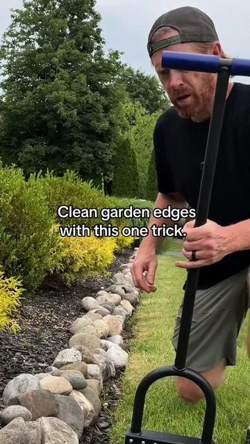 This garden edger cleans your lines clean for your rocks, mulch and flower beds without the use of heavy machines.  #gardenedger #gardentools #lawnedger #yardtools #dealsforyoudays 