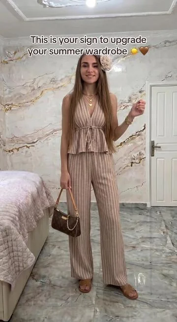 my new favorite outfit just dropped 🐻🤎 #summeroutfits #spotlightfinds #twopieceset #summerset #ootd 