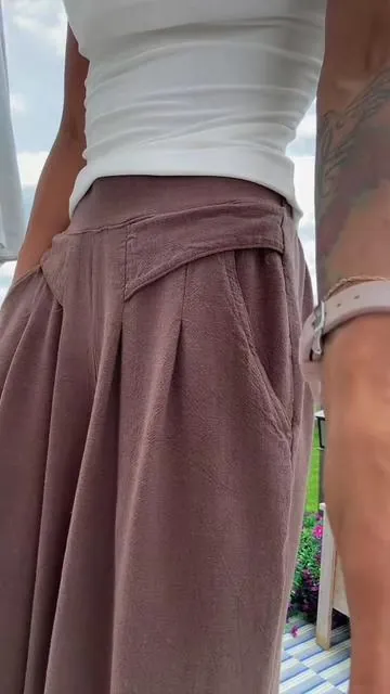 Cotton linen blend wide leg pants #summerwins 