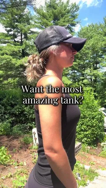 Love me a good tank that I DONT have to wear a bra with. #fashiontiktok #ribbedtanktop #ugc #fitness