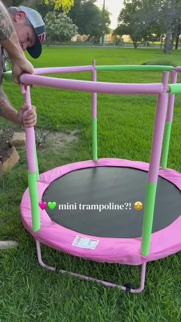 Soooo cute 💖 and comes with more little accessories you can put in it! #minitrampoline #trampoline #girlmom #toddlermom #girlythings 