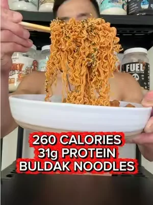 BULDAK flavored noodles with 260 calories & 31g Protein #buldaknoodles #proteinramen #highprotein #lowcalorie @Healspot Food 