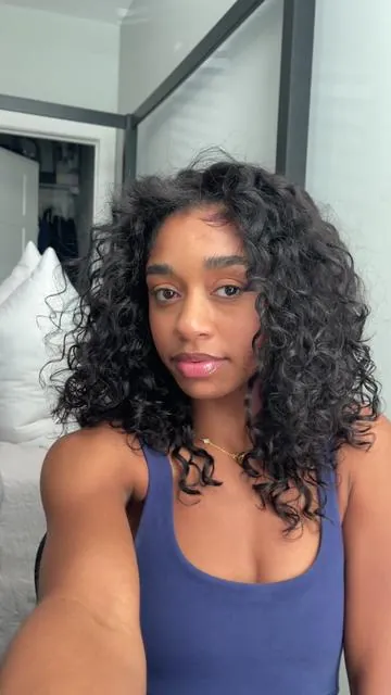 New texture for the summertime!❤️ #dealsforyoudays #indiancurly #curlymehair #fyp #halfwig @CurlyMe Hair @Curlymehairstore 