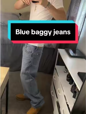 Medium blue affordable baggy jeans, so tuff #baggyjeans #jeans #streetwear #StreetFashion #mensoutfitideas 