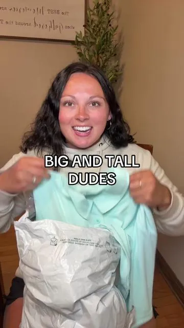 He did a happy dance when these @Real Essentials Apparel showed up! Finally clothing for the big & tall fellas!!  #bigandtall #bigandtallfashion #bigandtallmen #mensclothing #poloshirt 
